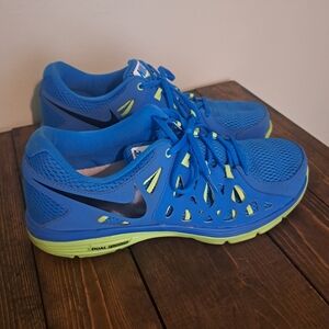 Nike Men's Vibrant Blue and Lime Sneakers